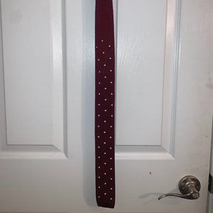Maroon Polka Dot Knit Tie